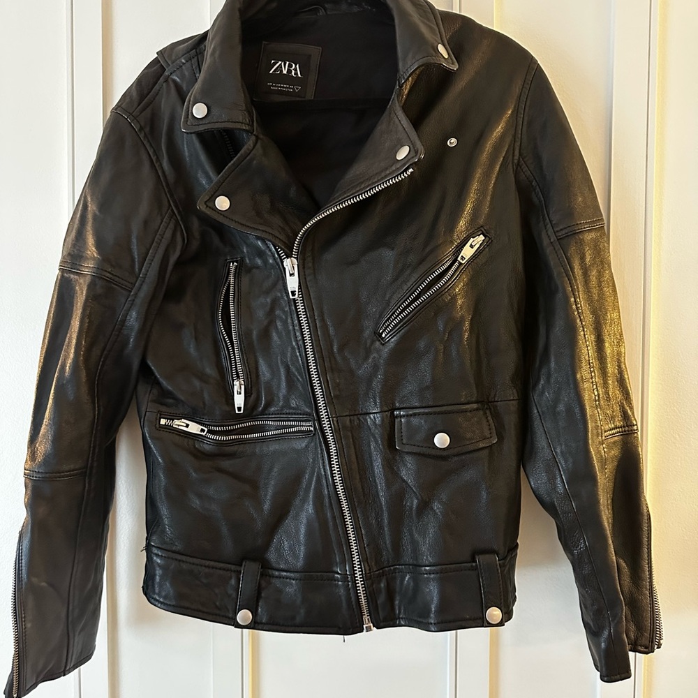 Zara Black Lightweight Shirt Jacket Asymmetrical Design